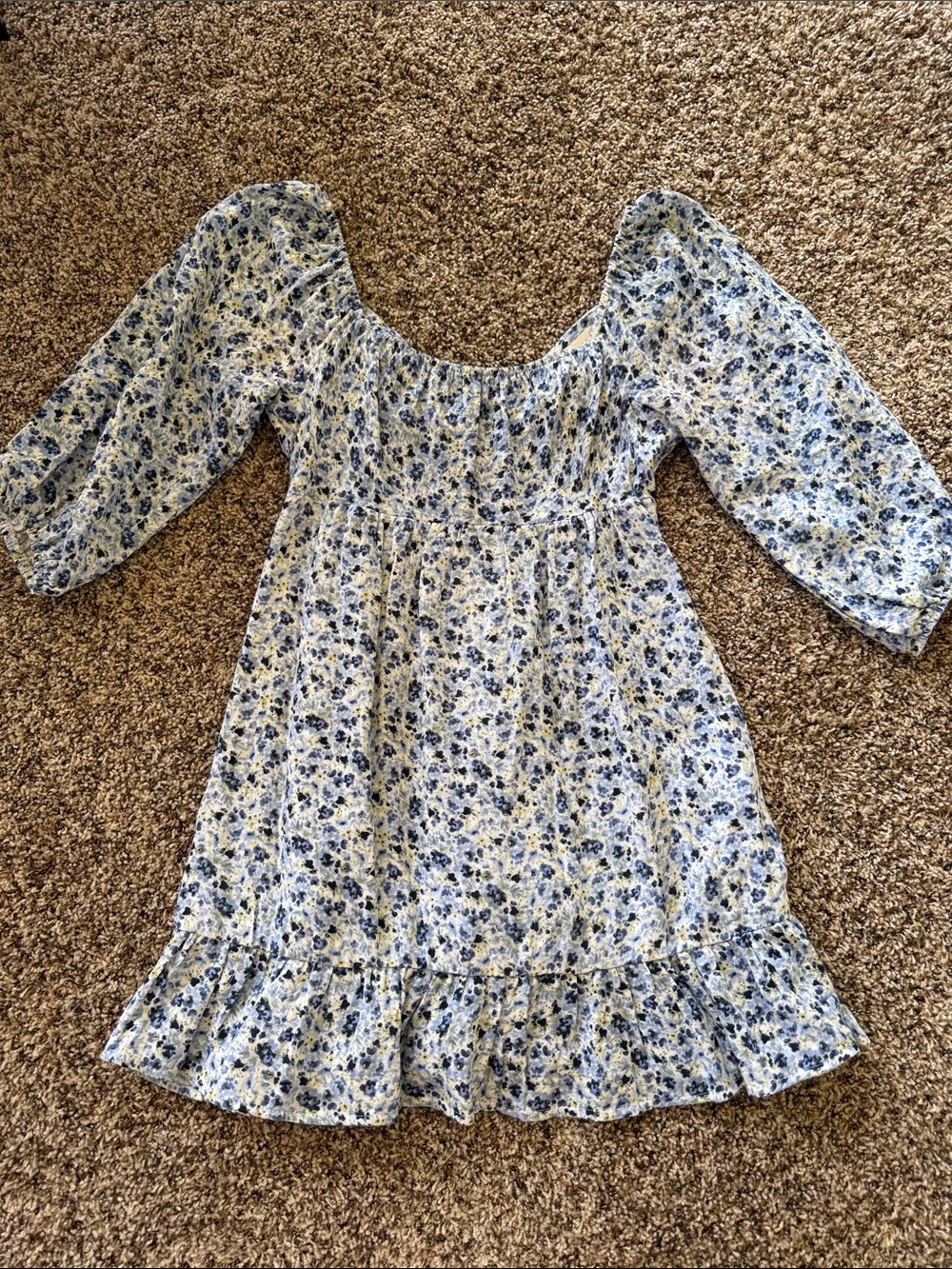 Altar'd State Blue Floral Smocked Mini Dress
